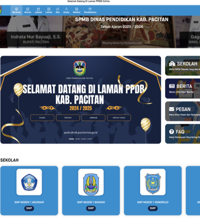 Aplikasi PPDB / SPMB Dinas dan Sekolah